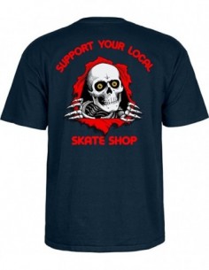 POWELL PERALTA T-SHIRT SUPPORT YOUR LOCAL - NAVY
